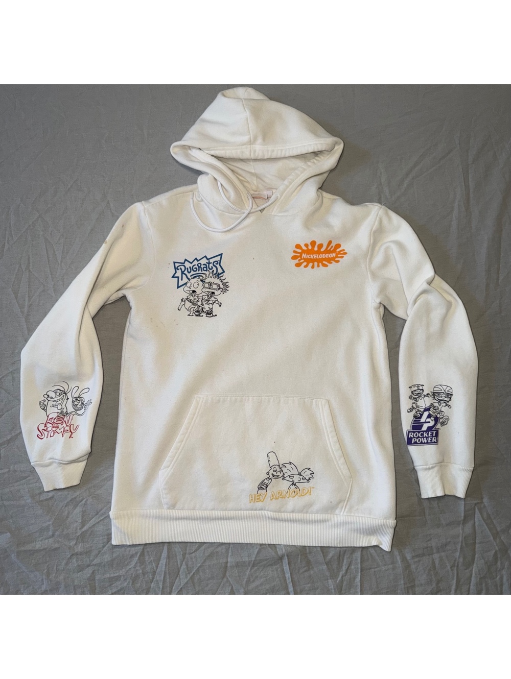 Nickelodeon Rugrats Pullover Hoodie White Small Cartoon Graphics